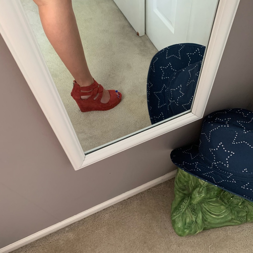 Dolce Vita Coral Suede Crossed Wedge